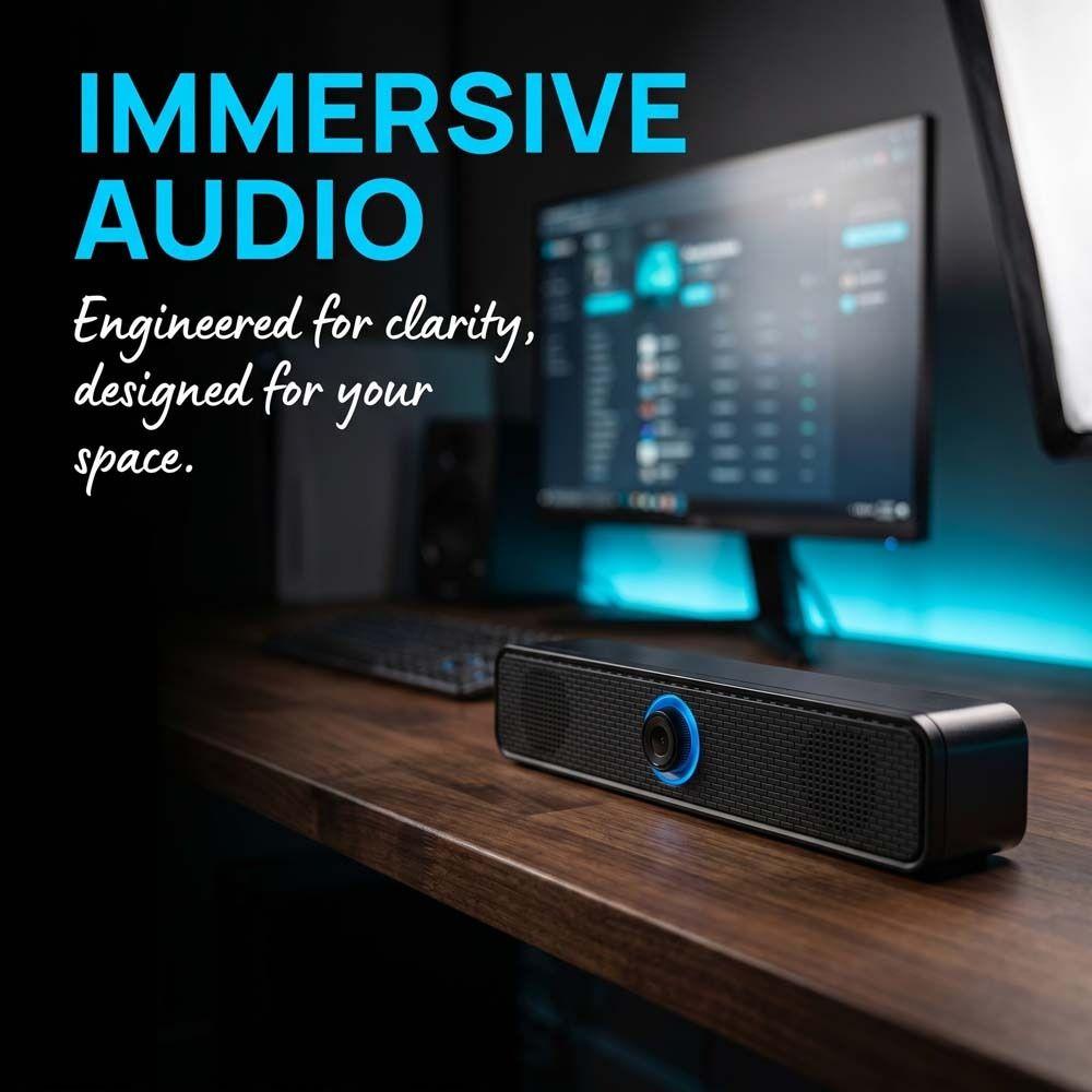 USB Powered Soundbar Speaker Surround Audio Wired Soundbar Audio System PC Soundbar  For PC