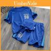 Kids Basketball Uniform Set With Polyester Fabric Short Sleeve Shorts For Summer Play