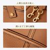 MFFOR Women's 2-Way Handbag, Premium Genuine Leather, Large Capacity, Stylish and Stylish, Perfect for Commuting, Crossbody, or Shoulder Bags (Brown)