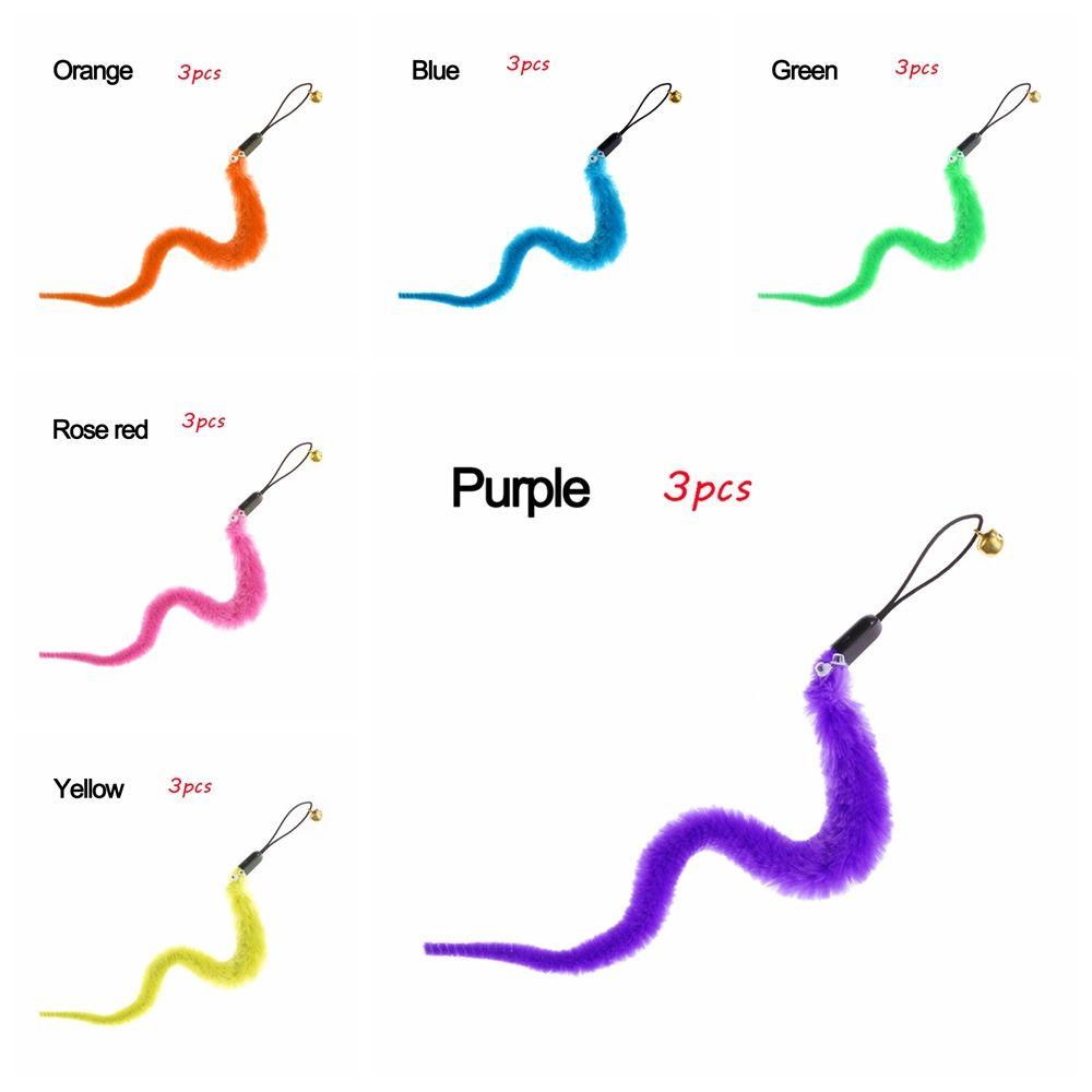 Colorful Teasing Playing plush cat teaser caterpillar Cat Funny Wand Pet toy