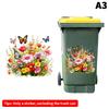 Sunflower Trash Can Stickers Floral Wheel Trash Can Stickers Self-Adhesive Waterproof Pvc Decals For Walls Bathroom Home Decor