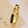 18K Gold-Plated Stainless Steel Pig Nose Bracelet with Zirconium Detailing