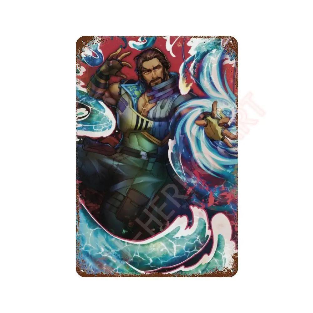 Anime Online Game Valorant Poster Neon Metal Tin Sign Plaque Wall Kawaii Game Room Decor Reyna Jett Gaming Gamer Aesthetic Gift
