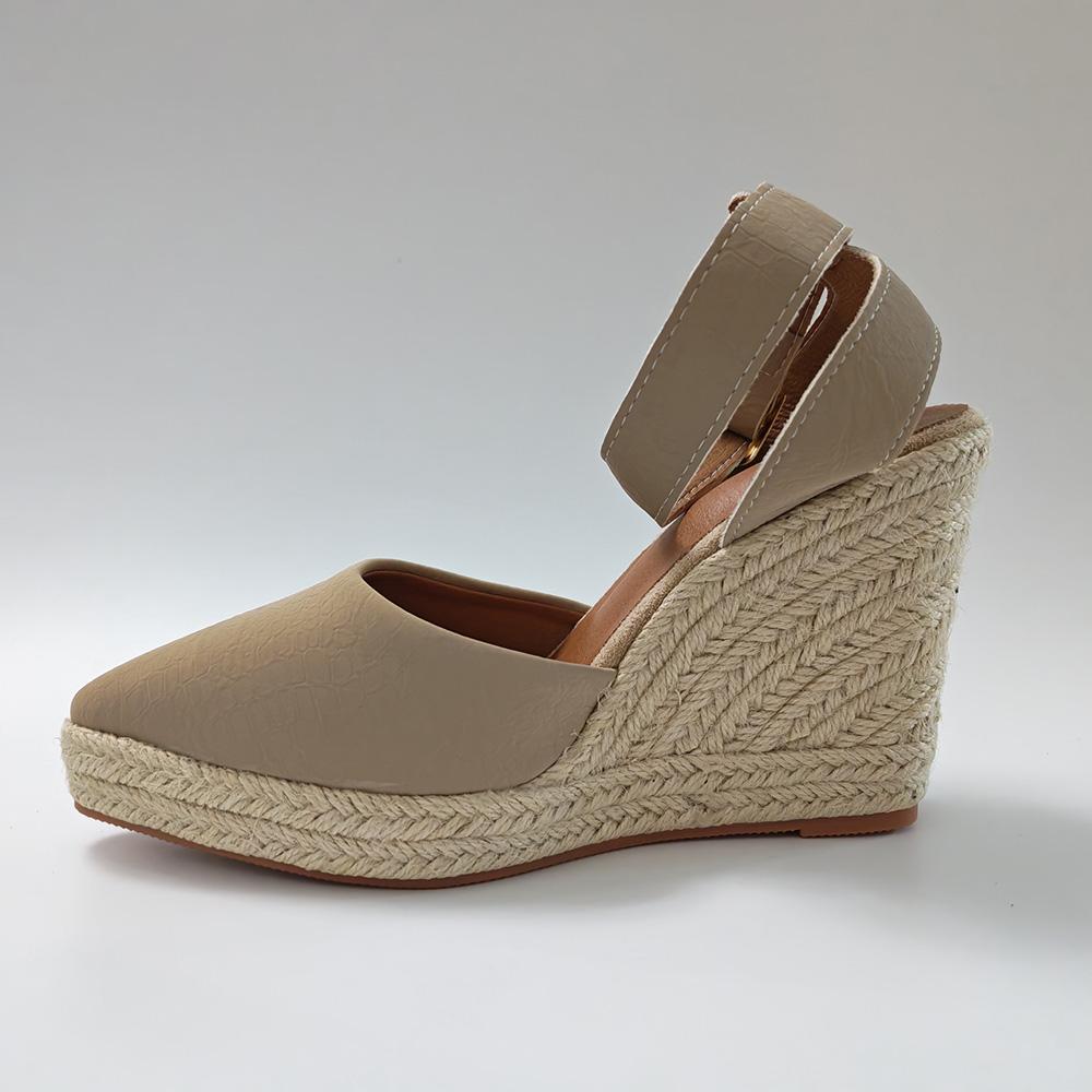 Espadrillas con Plateau da Donna Zeppa 10cm Punta Sottile Eleganti Scarpe da Festa Donna Taglie Forti 42