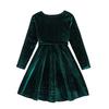 Children's Fashion Ruffled Long Sleeve  Sky Mesh Dress