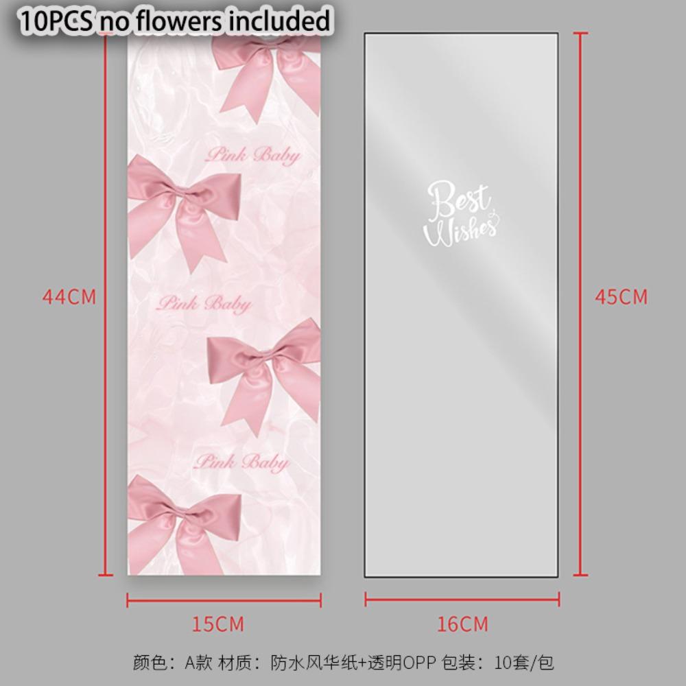 

10 шт. Розовый Бант Цветок Упаковочный Пакет Водонепроницаемый Прозрачный Рукава для Одной Розы Цветочный Материал Упаковка DIY Other
