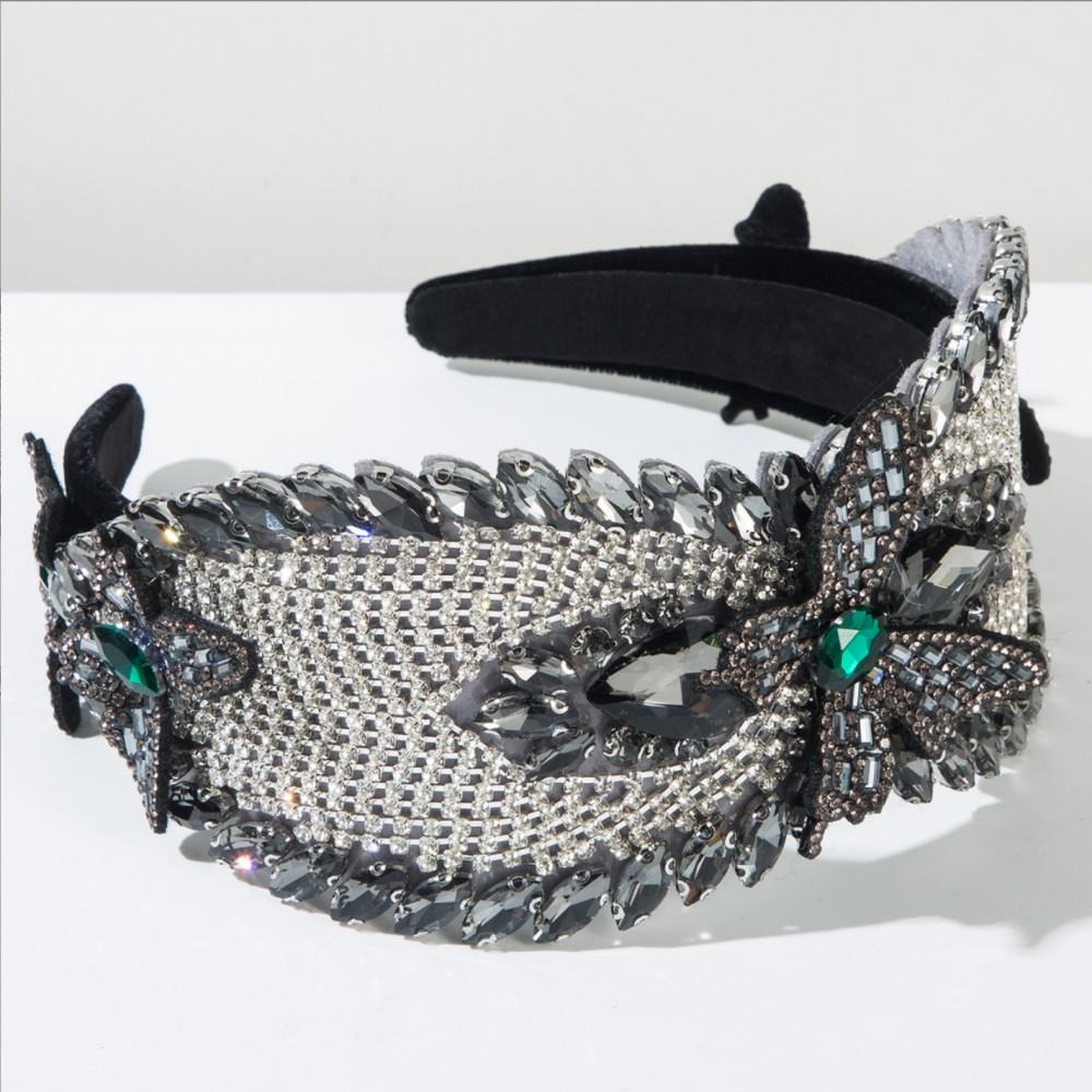 Luxurious 3D Butterfly Headbands Rhinestone Chain Sparkling Hairband Hair Accessories For Women's Party Hair Band Hoop Headwear