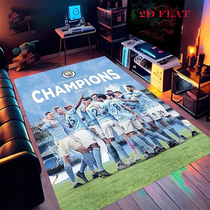 Royal MCFC Crown Carpet Rug for Living Room Bedroom Home Sofa Decoration,Kids play Nonslip Floor Mat
