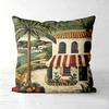 Mediterranean Coastal Town Print Pillow Covers Polyester sofa decorative cushion cov Headboard Pillow (Without Pillow Core