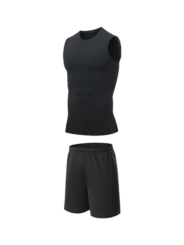 Men's Quick-Dry Fitness Vest & Shorts Set: Sleeveless, Slim-Fit, High-Stretch for Basketball & Running