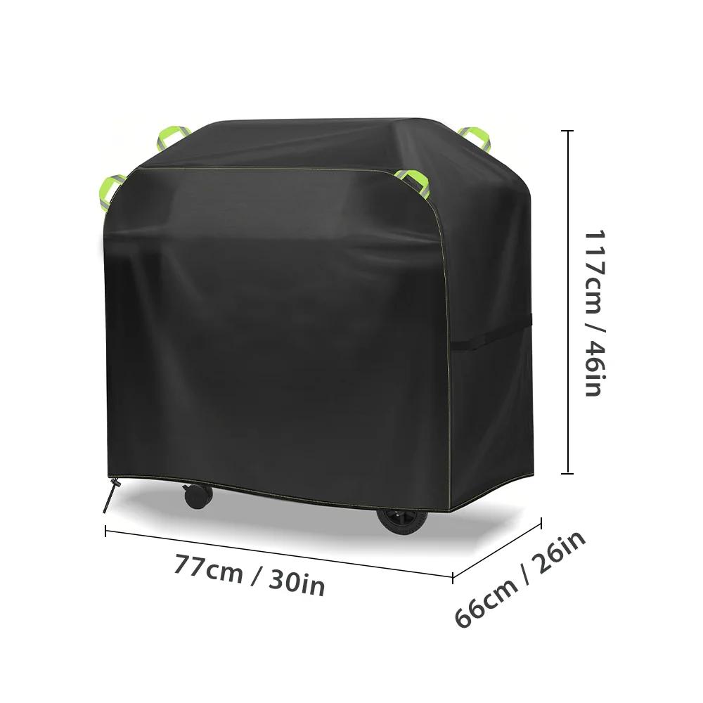 

210D Rainproof Outdoor BBQ Cover,Gas Dustproof Oxford Tent Barbecue Cover Waterproof Strips Grill Rack Protective Oven Hood