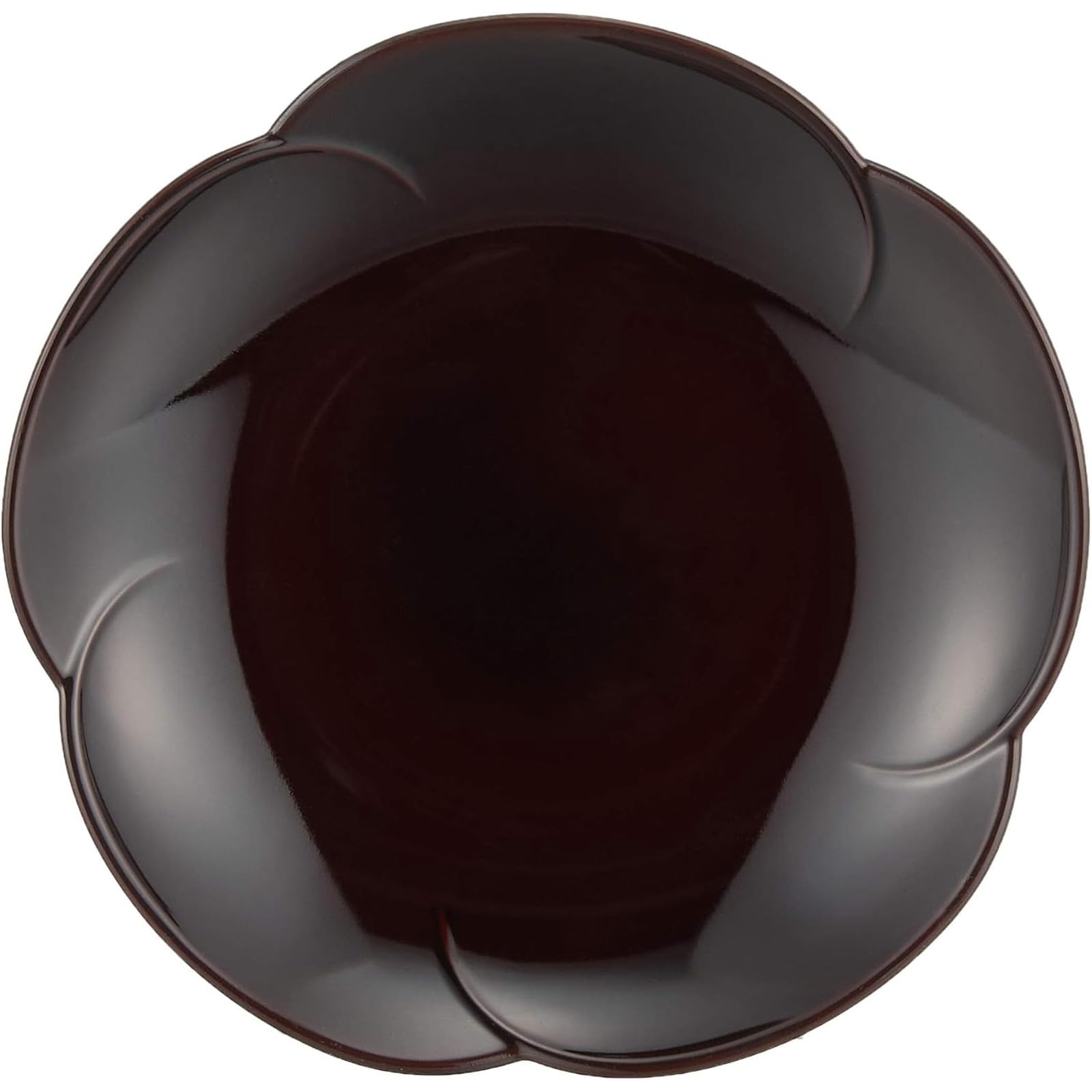 Mitani Yamanaka Lacquerware Medium Dark Yamanaka Plum Blossom Individual Serving Plate, Brown, 15cm, Lacquer, Shape, 5.0cm, Plate, M17347-5