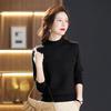 Semi-turtleneck bottoming shirt for women's autumn and winter, new winter thickened sweater, short knitted sweater