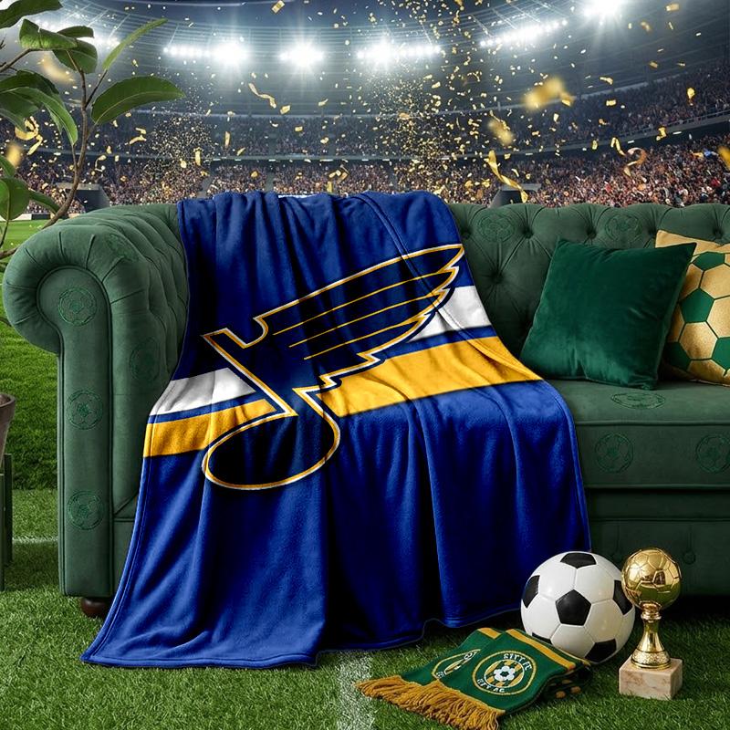 Louis Blues Eishockey Team Wirft Decke Flanelldecken Plüsch für Sofa Bett Geschenke für Männer Frauen Reise Picknickdecke Weihnachtsgeschenke für Fans