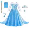 Frozen Elsa Princess Dress for Kids Long Sleeve Cape Sequined Tutu Dress Girls Cosplay Costume Light Green
