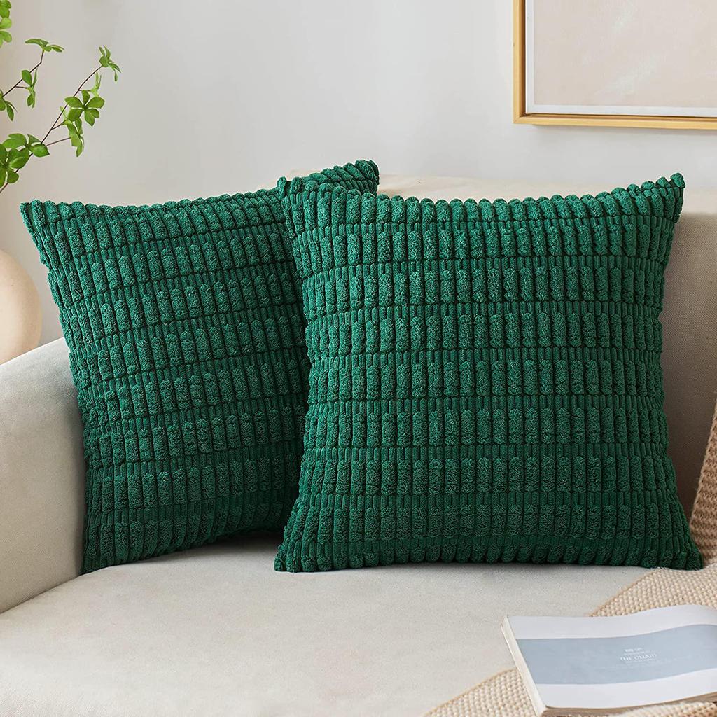Solid Color Corduroy Throw Pillow Cover for Sofa, Bedroom, Car & Hotel