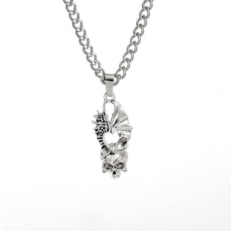 

Vintage Punk Cross Necklace Dark Wind Skull Love Pendant Halloween Accessories Female