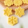 Christmas Snowflake Cookie Cutters Pressable Biscuits Mold Plastic Cookie Stamps DIY Cake Baking Tool Easy To Clean