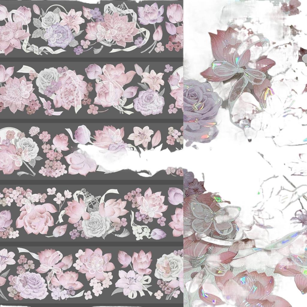 Falling Sunset Tide Washi Tape & Stickers for Journals: Flowing Hemp Ancient Style