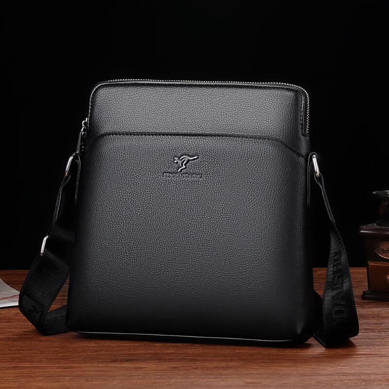 Мужская деловая повседневная сумка через плечо из ПУ кожи