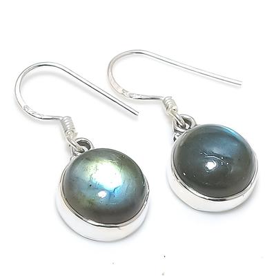 Natural Labradorite Gemstone 925 Solid Sterling Silver Gift Earring 1.25" A4t36