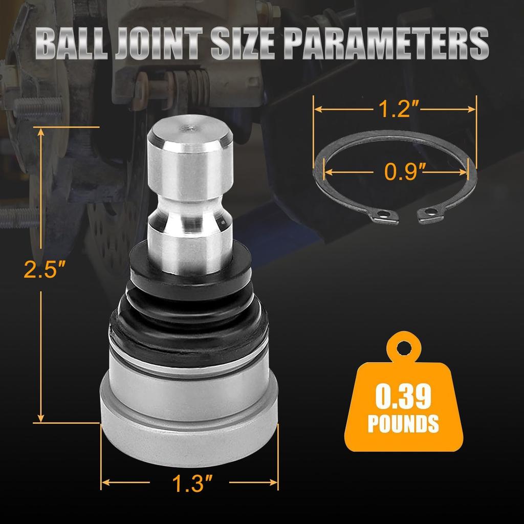 RANSOTO Upper and Lower Front Ball Joint Compatible with Polaris RZR 570 800 900 All Models Ranger Scrambler Sportsman Repace 7061220 7061187 7081505