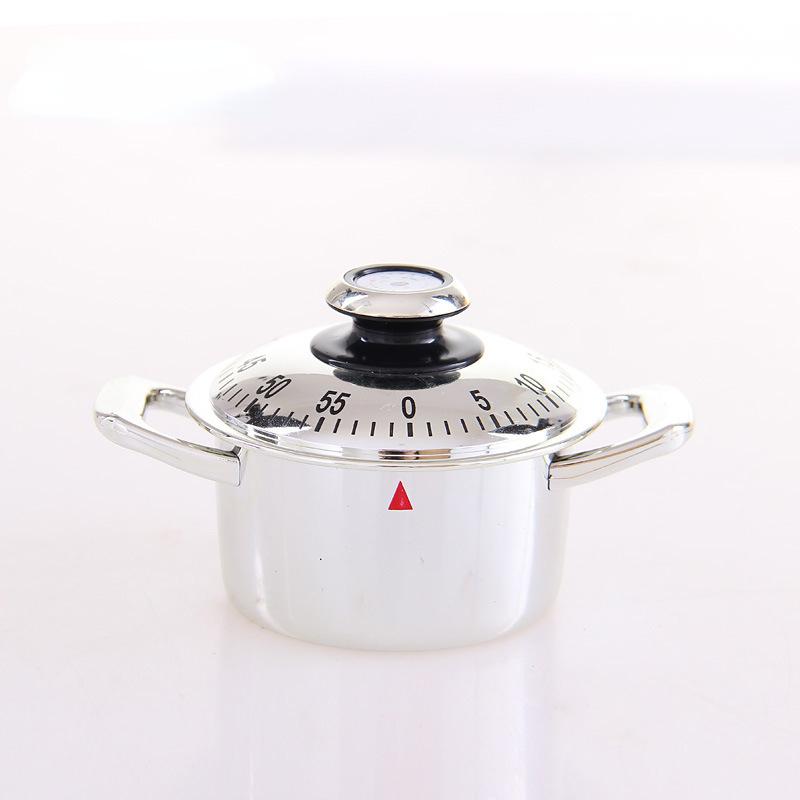 

1 шт. Белый кухонный таймер с будильником, механический в форме чайника, таймер, отсчитывающий 60 минут, стильный кухонный чайник, заводной таймер