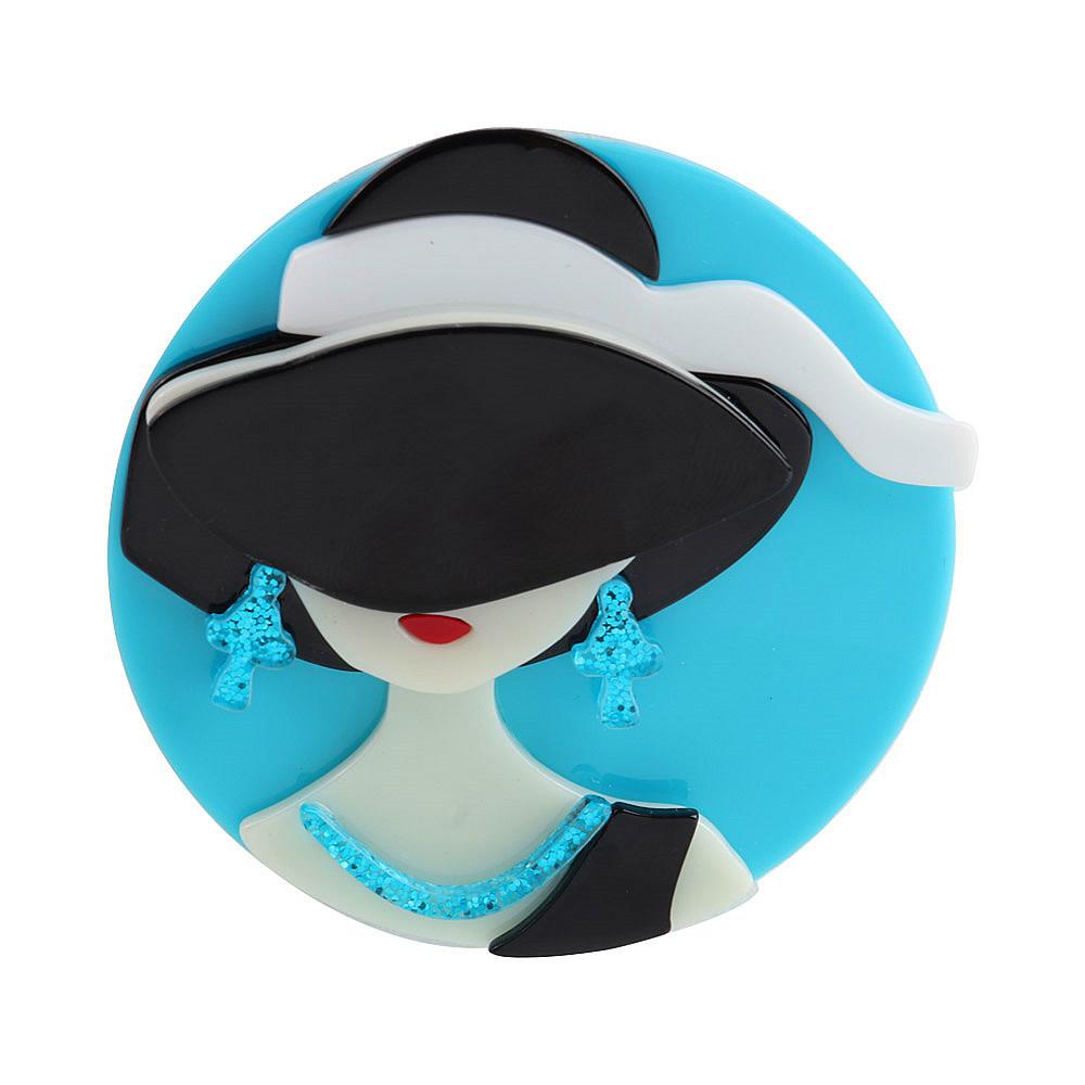 New Punk Black Hat Cool Girl Acrylic Brooch For Women Fashion Cute Resin Brooches Badges Lapel Pins Fashion Party Dress Jewelry