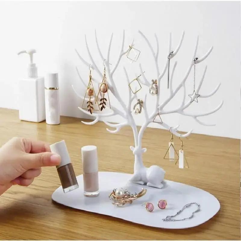 

1 шт. Подставка для украшений в форме дерева, Подставка для украшений, ожерелий, Маленькая подставка в виде рогов, Подставка для хранения украшений, Дисплейная стойка, Аксессуары, Подарки, Принадлежности белый