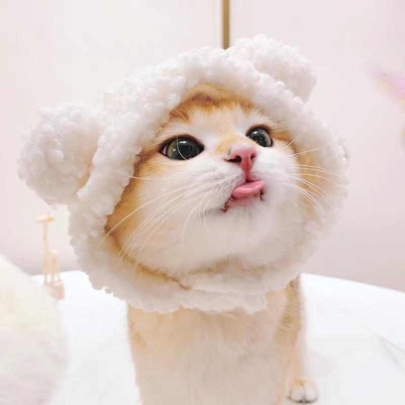 Pet Hat Cute Plush Animal Headwear Various Adorable Soft Photo Prop Cosplay Headgear For Small Cats Puppy Pet Party Decoration