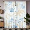 Set Of 2 Shell Conch Printed Curtains Pole Bag Christmas Decorations Home Room Curtain Made Polyester