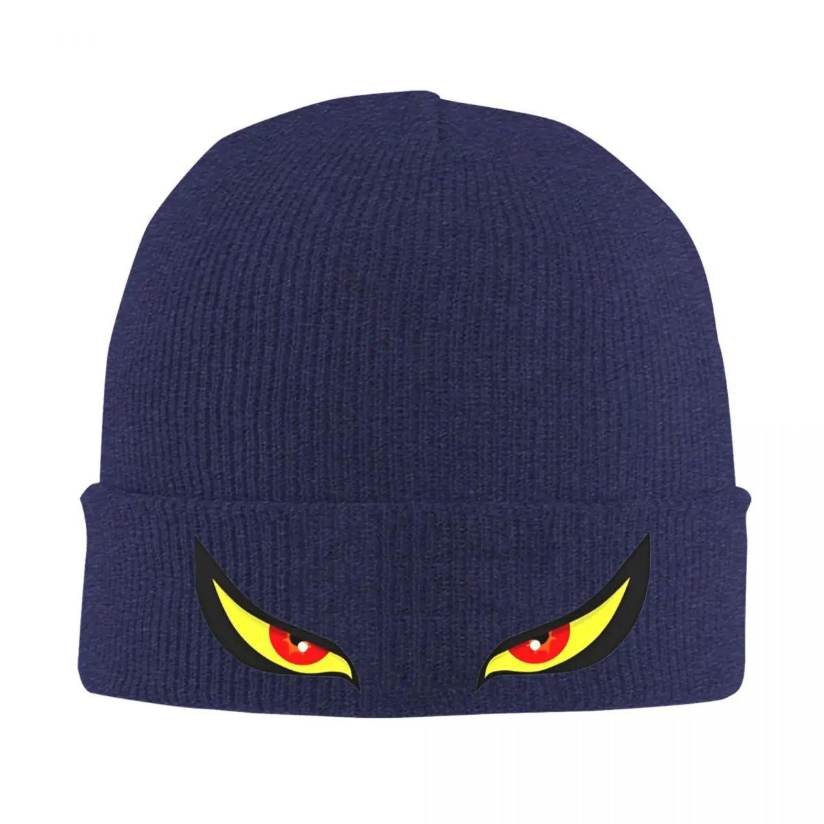

New Evil Yellow Eyes Beanie Hats Bonnet Hats Unisex Adult Retro Gym Skullies Beanies Autumn Design Thermal Elastic Caps