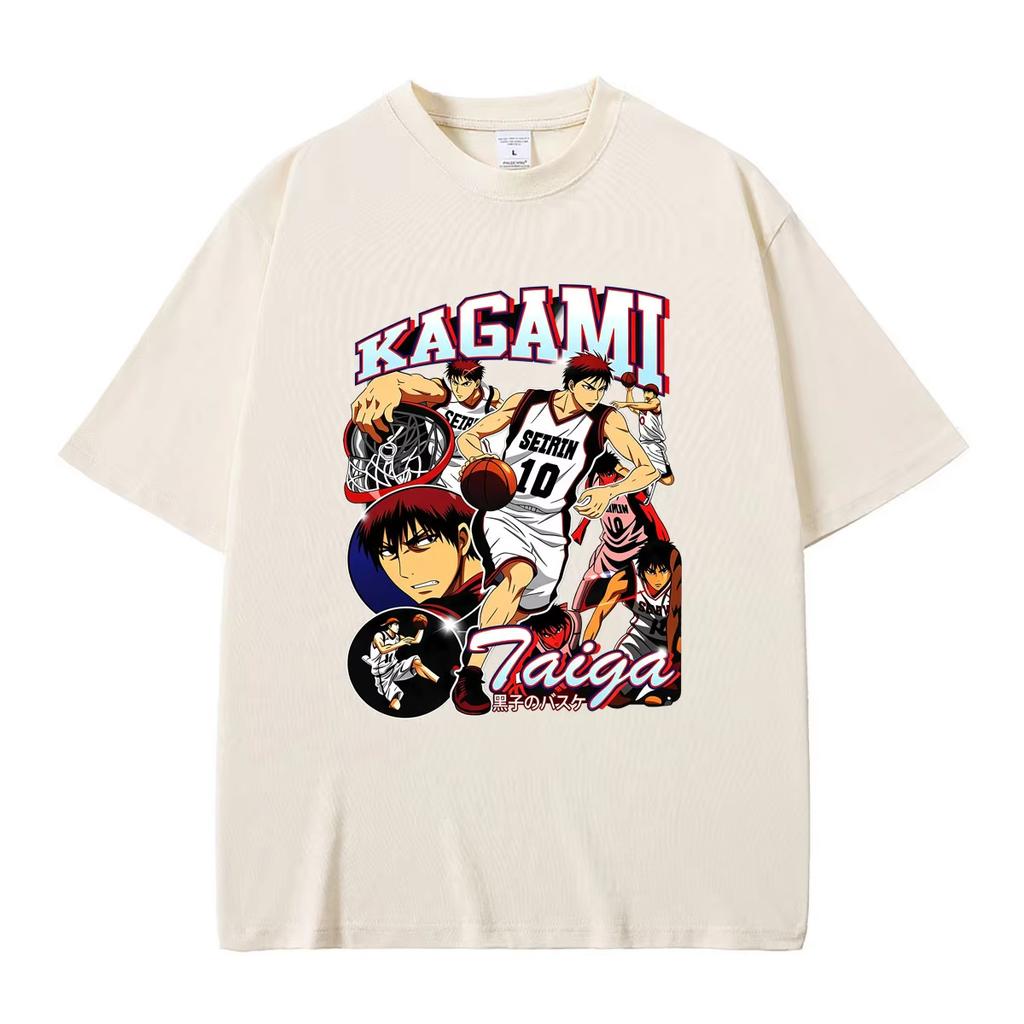 Unisex Kuroko's Basketball Kagami Taiga Graphic T-Shirt, Summer Manga Fashion Vintage Loose Streetwear Women And Men T-shirt