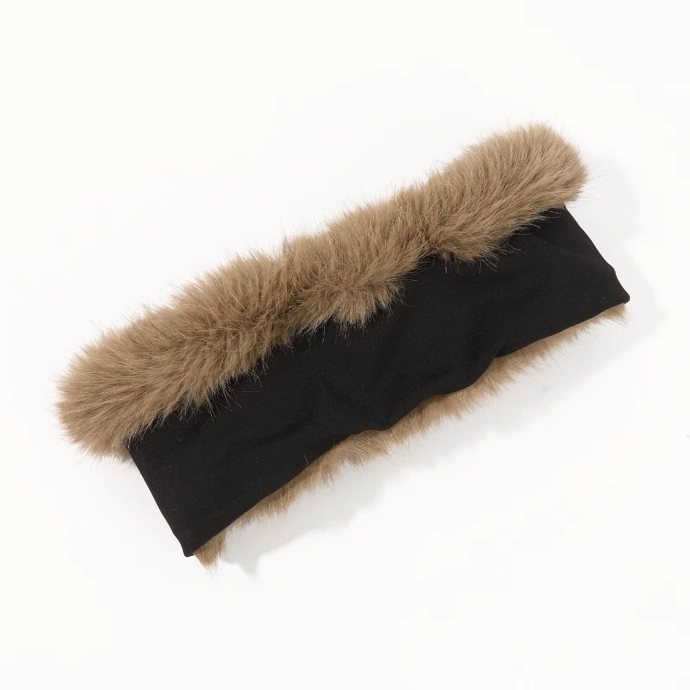 Coldproof Plush Faux Fur Headband Soft Fluffy Elastic Hair Bands Lady Warm Empty Hat  Skiing
