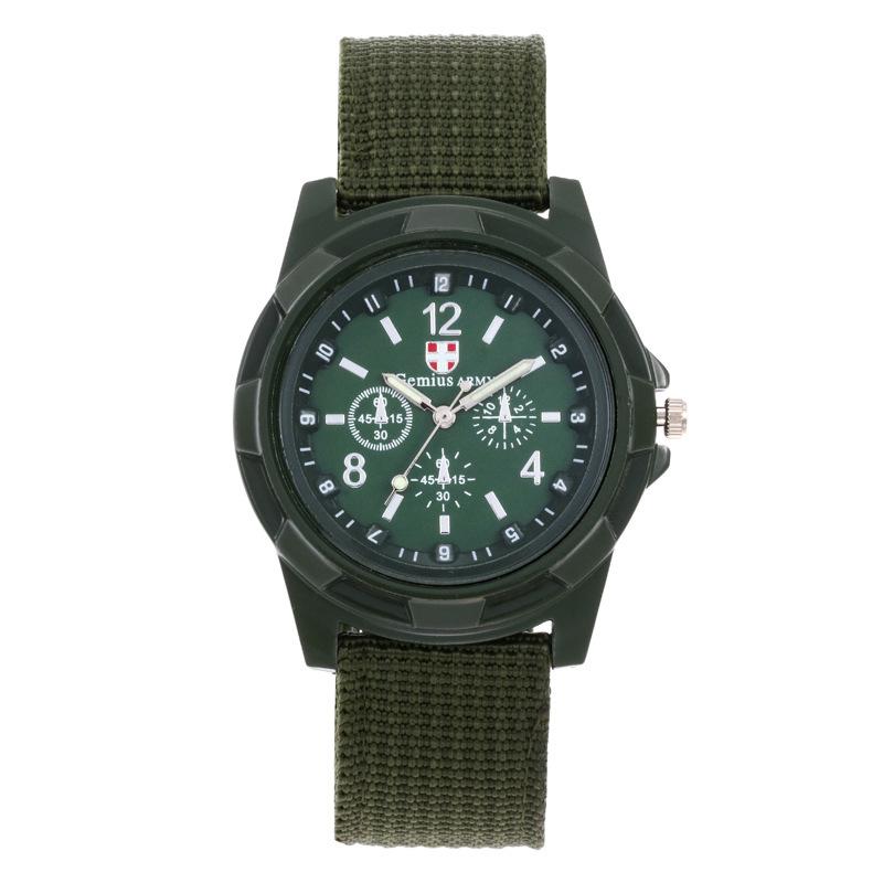 Gemius Army Sports Watch Woven Strap Stainless Steel Buckle Daily Use Man Gift