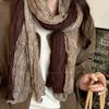 WTEMPO Spring Summer Artistic Retro Contrasting Floral Long Scarf for Women 2026 New Winter Outfit Coat Fashionable and Sophisticated Scarf