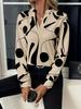 2024 Women's Geometric Print Shirt - European & American Style, New Arrival