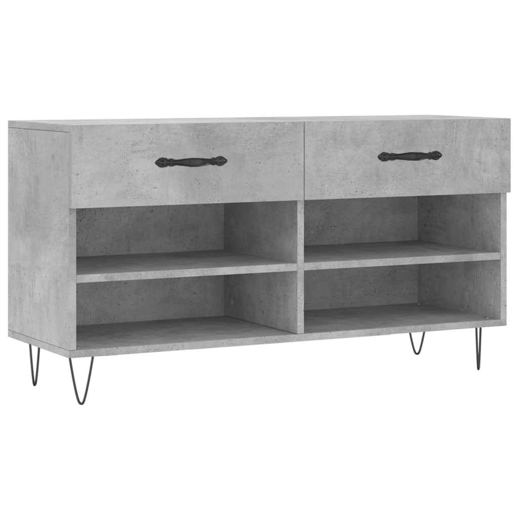 Vidaxl Bench With Shoe Storage, Concrete Grey, 102X35X55 Cm