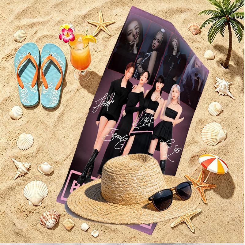 BLACKPINK Print Beach Towel, Versatile Lightweight Absorbent Beach Towel for Pool Surf Yoga Bathroom, Perfect Birthday Holiday Gift