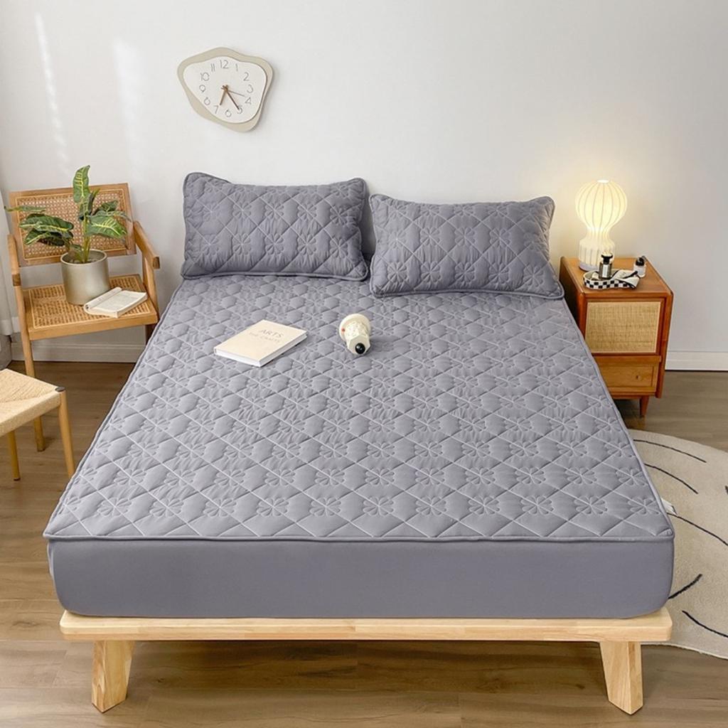 HOMZY Wasserdichter Matratzentopper mit Gummiband Gesteppter Schoner Auflage Tagesdecke Winter Matratzenbezug