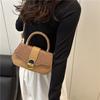 Pu Small Square Bag For Women With Simple Lock Closure For Daily Casual Use