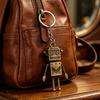 Keychain Pendant Retro Robot Design Movable Joint Swinging Limbs Decorative Key Ring Backpack Accessory
