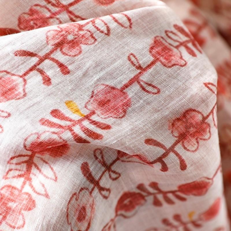 Johnature Women Vintage Print Floral Skirts Elastic Waist High Quality Cloths Summer Soft Female Skirts