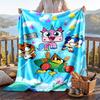 Teplá flanelová deka s motivem Unikitty, lehká a pohodlná přehozová deka pro postel a pohovku