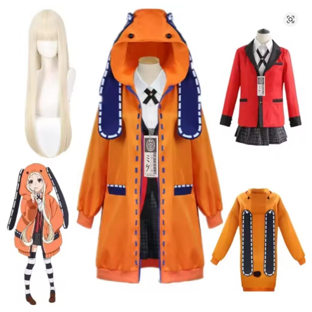 Anime Kakegurui Yomotsuki Runa Cosplay Kostüm Jas JK Schule Uniformen Jas Hoodie Halloween Karneval Kleidung
