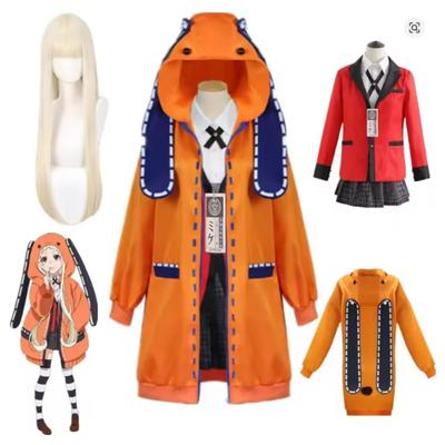 Anime Kakegurui Yomotsuki Runa Cosplay Kostüm Jas JK Schule Uniformen Jas Hoodie Halloween Karneval Kleidung