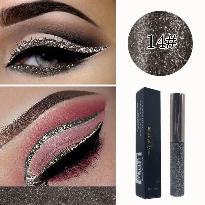 Glitter Eyeshadow Long Lasting Waterproof Liquid Eyeliner Women Fashion Quick-dry Eye Makeup Cosmetics