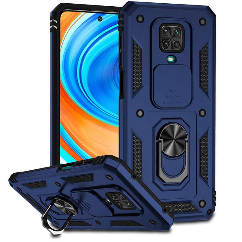 

Для Xiaomi Redmi Note 9S чехол противоударный бронированный защитный чехол для камеры телефона для Redmi Note 9 Pro Max автомобильный магнитный держатель кольцо чехол For Redmi Note 9 Pro синий