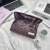 Fashion Velvet Makeup Bags Women Cosmetic Bag Clutch Bag Makeup Pouch Large Capacity Toiletry Bag Travel  Cosmetic Organizer