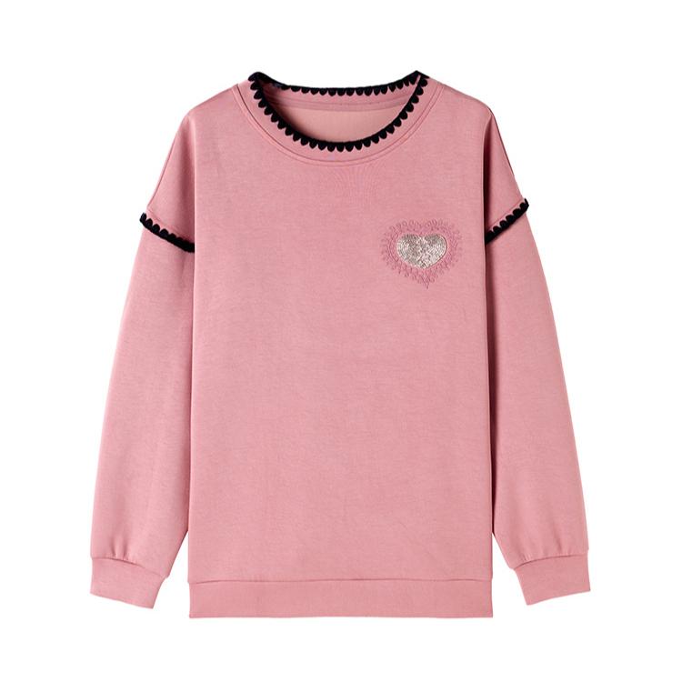 DIMANAF 2025 New Plus Size Spring Women Hoodies Pink Full Sleeve Purple. Pockets Loose Casual Solid Design Basic Tops T-Shirt New Pullover